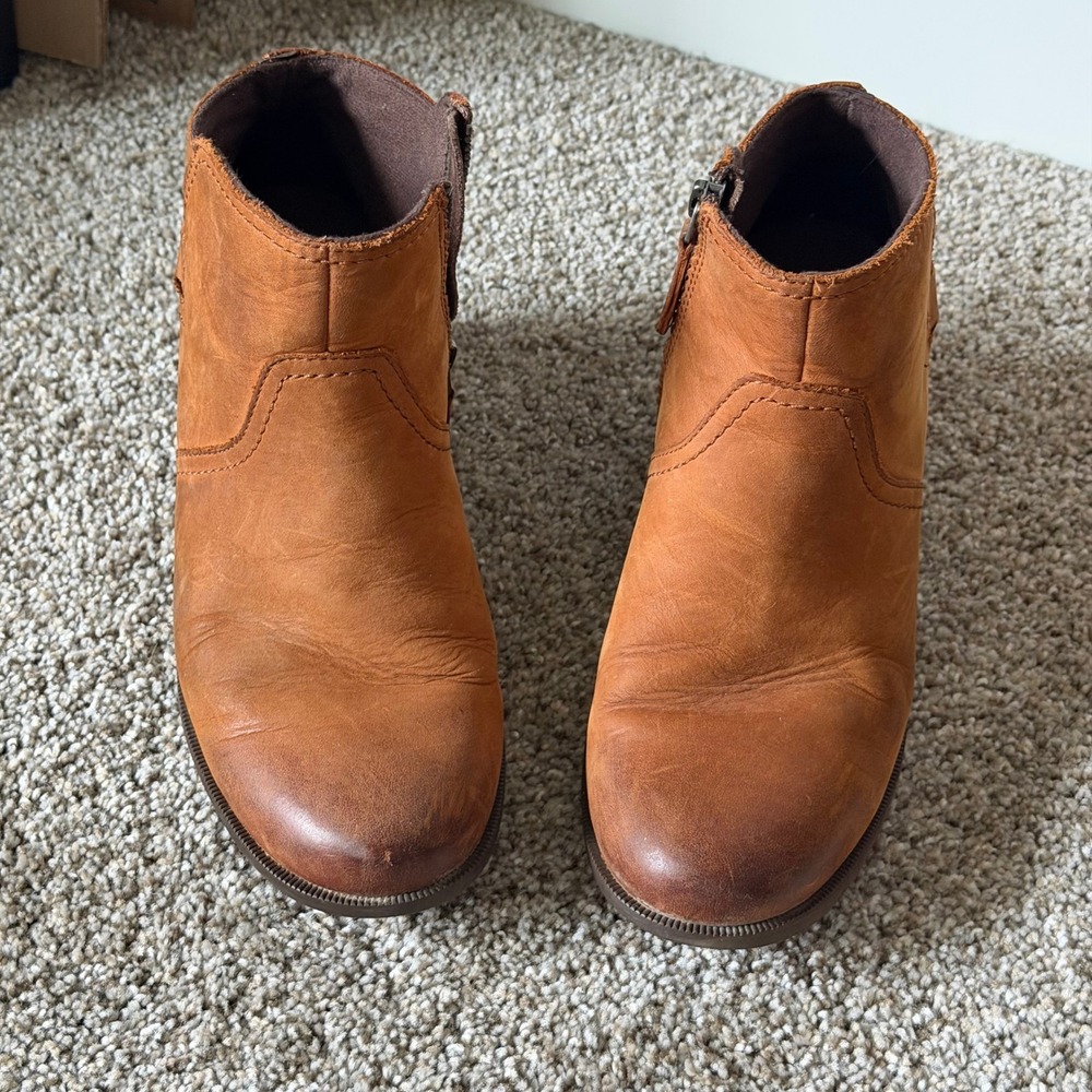 Teva Foxy Ankle Boot Brown Waterproof Distressed Leather 8 Coastal Cowgirl Boho